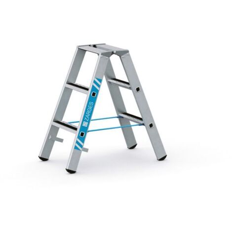 Zarges gebördelte Stufen-Stehleiter R13step-B eloxiert 2x3 Stufen