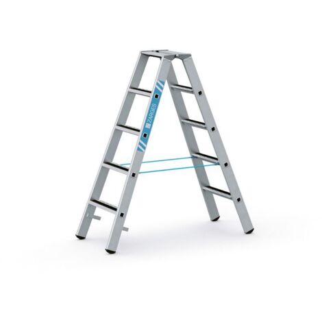 Zarges gebördelte Stufen-Stehleiter R13step-B eloxiert 2x5 Stufen