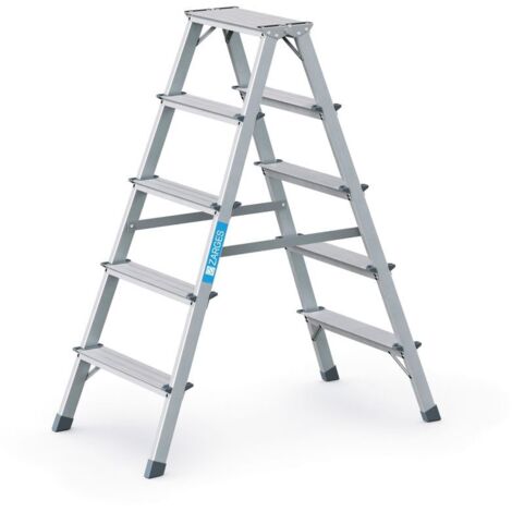 Zarges genietete Bockleiter eloxiert Scana B 2x5 Stufen