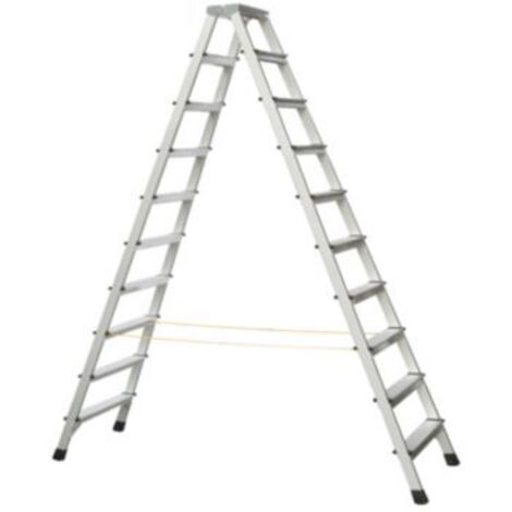 Zarges genietete Stehleiter eloxiert XLstep B 2x10 Stufen