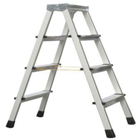 Zarges genietete Stehleiter eloxiert XLstep B 2x4 Stufen