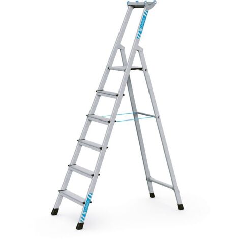 Zarges genietete Stehleiter, eloxiert XLstep S 6 Stufen