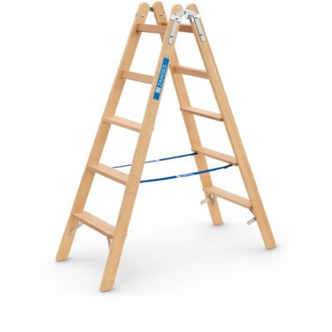 Zarges Holz Stehleiter Crestastep B, beidseitig begehbar 2x5 Stufen
