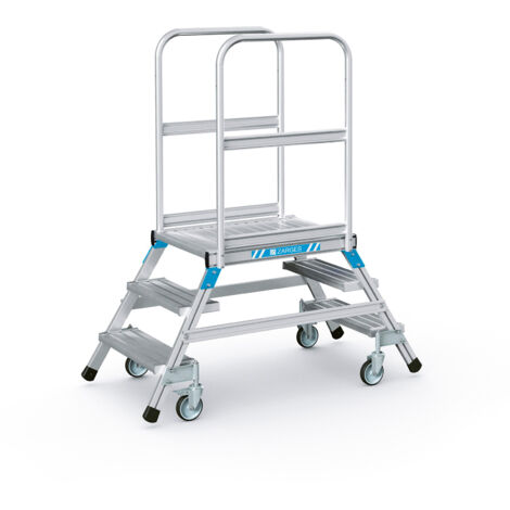 Zarges Podestleiter fahrbar mit 2x3 Leichtmetall-Stufen