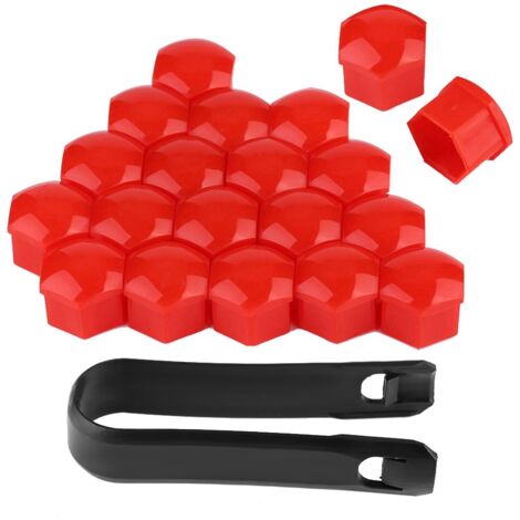 ZASCHMOY Bouchons de Couverture de écrou de Roue Anti-vol Premium Ensemble de 20 avec Une Protection de 21 Mm pour Les Vis de Moyeu de Voiture (Rouge)