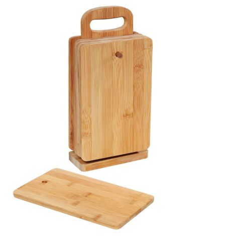 Zassenhaus 54156 6 Bamboo vassoio per la colazione con supporto (marrone) – 14 x 7 x 30 cm