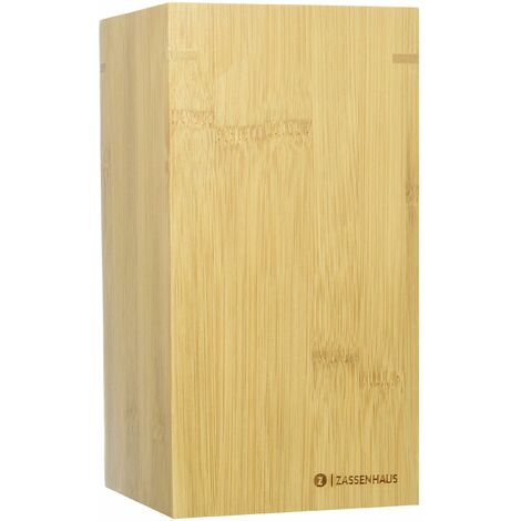 Zassenhaus 54163 Blocco portacoltelli in bambù rettangolare, Bambù, Marrone, 12 x 12 x 23 cm