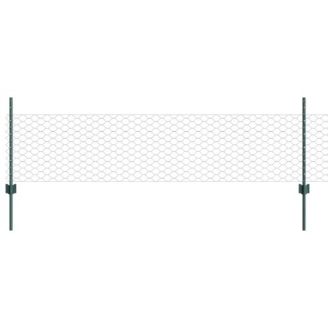 Zaun mit Pfosten Grün 0,5 x 100 m Stahl vidaXL