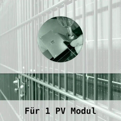 Zaun PV Montagepaket für 1 PV-Modul mit Montagematerial Schwarz M2B Solar Zaun 0% nach §12 Abs. 3 UstG