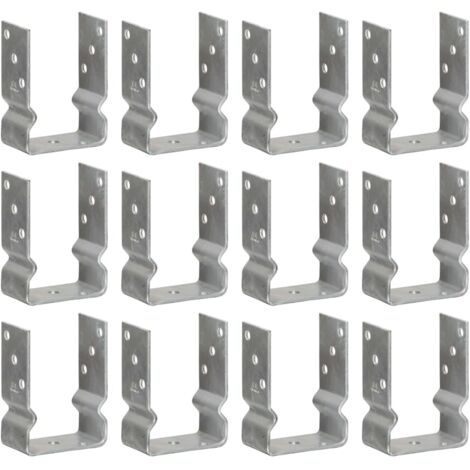 Zaunanker 12 Stück Silber 10x6x15 cm Verzinkter Stahl