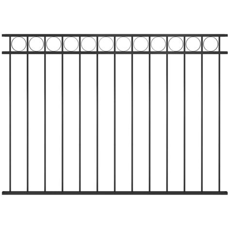 Zaunelement ASSEN Stahl 1,7 x 1,2 m Schwarz