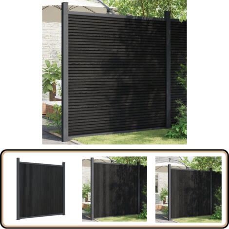 Zaunelement Grau 173x186 cm WPC - Gartenzaun - Sichtschutzzaun - Holz-Kunststoff-Komposit - WPC Zaun - Grauer Zaun