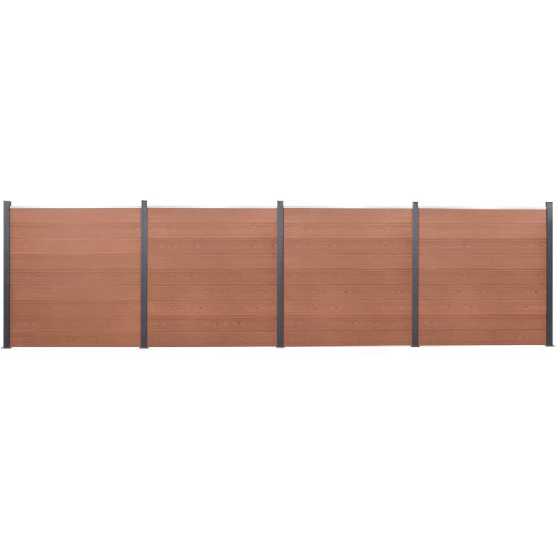 Zaunelement-set Braun 699x186 Cm Wpc Vidaxl