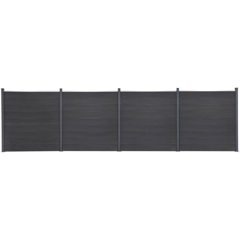 Zaunelement-set Grau 699x186 Cm Wpc Vidaxl