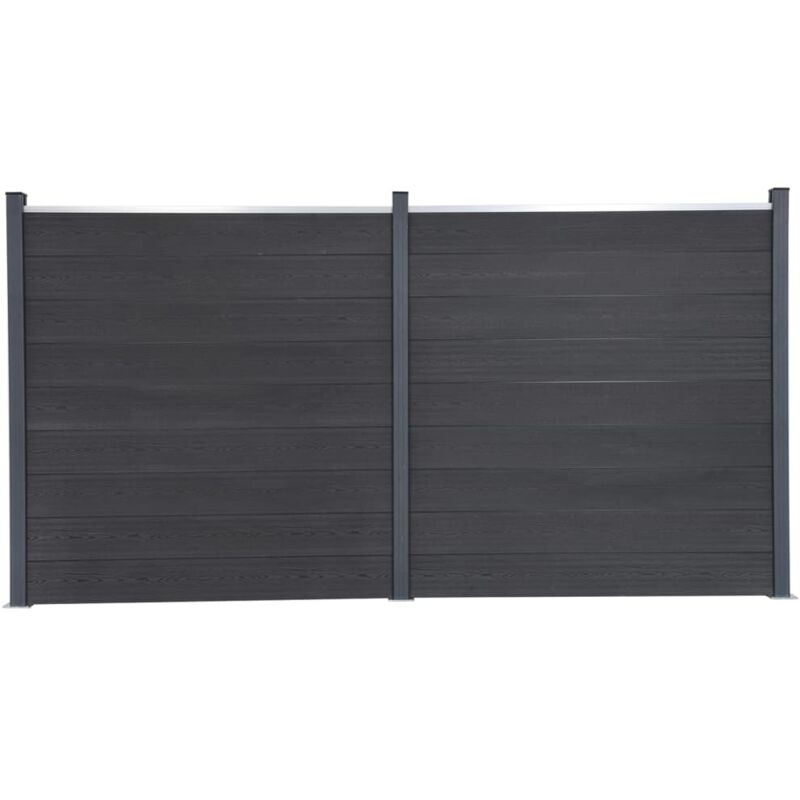 Zaunelement-set Grau 353x186 Cm Wpc Vidaxl