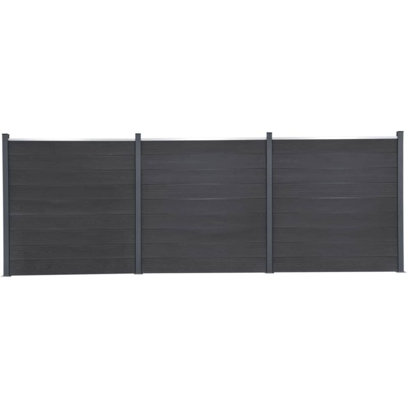 Zaunelement-set Grau 526x186 Cm Wpc Vidaxl