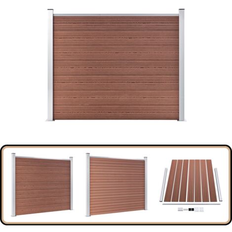 Zaunelement WPC 180x146 cm Braun - Gartenzaun - WPC Zaun - Holzzierstab - Privacy Screen - Terrassenbegrenzung