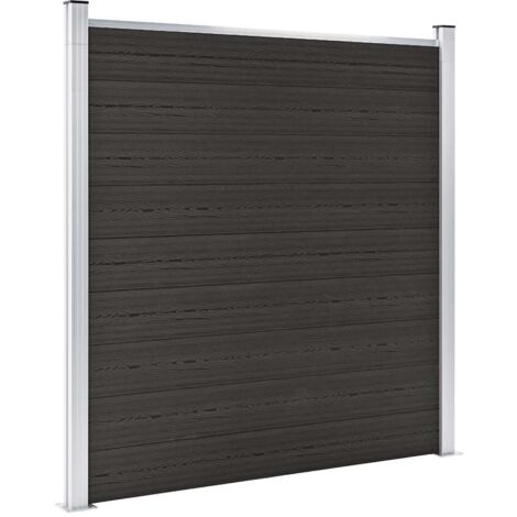 Zaunelement WPC 180x186 cm Schwarz