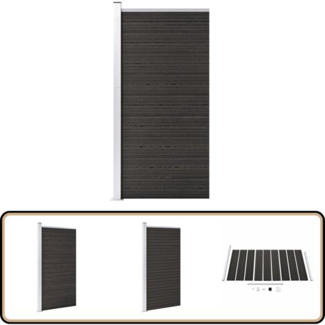Zaunelement WPC 95x186 cm Grau - Gartenzaun - Sichtschutzzaun - WPC Zaun - Alu Zaun - Montageanleitung