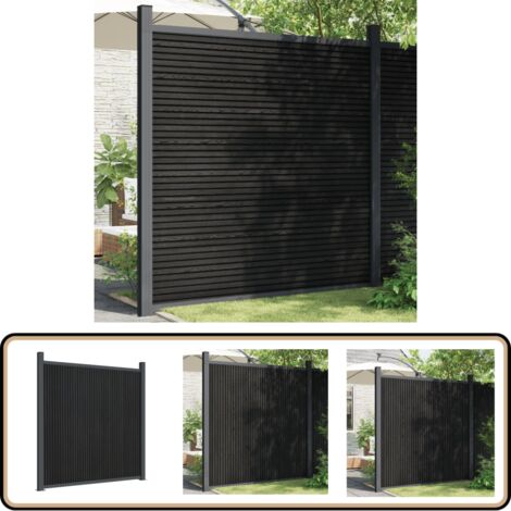 Zaunelement WPC Grau 180x186 cm - Gartenzaun - Sichtschutzzaun - WPC Zaun - Alu Zaun - Wetterfest