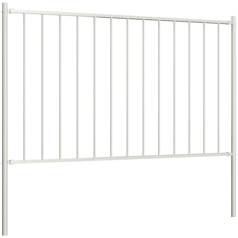 Vidaxl - Zaunelement Mit Pfosten Pulverbeschichteter Stahl 1, 81x1, 25 M Weiß