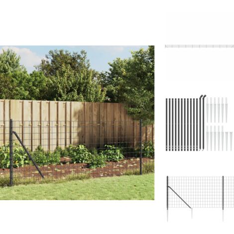 Zaunfelder - Living Maschendrahtzaun mit Bodenhülsen Anthrazit 1,1x25 m