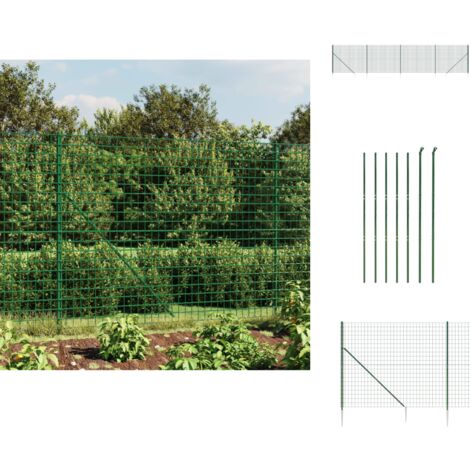 Zaunfelder - Living Maschendrahtzaun mit Bodenhülsen Grün 1,4x10 m