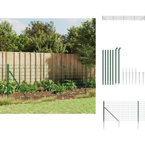 Zaunfelder - Living Maschendrahtzaun mit Bodenhülsen Grün 1x10 m