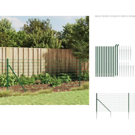 Zaunfelder - Living Maschendrahtzaun mit Bodenhülsen Grün 1x25 m