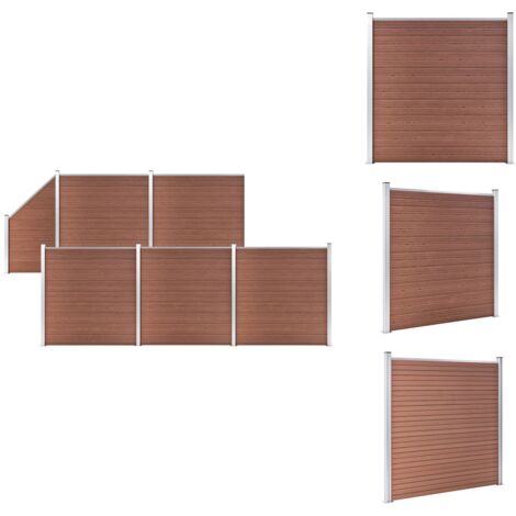 Zaunfelder - Living WPC Zaun-Set 5 Quadrate + 1 Schräge 965x186 cm Braun