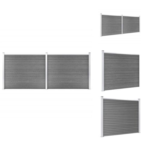 Zaunfelder - Living Zaunelement Set WPC 353x146 cm Grau