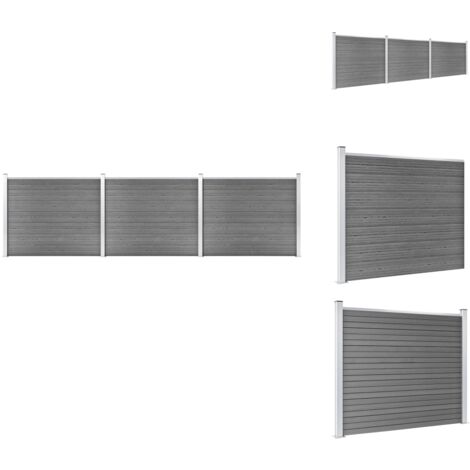 Zaunfelder - Living Zaunelement Set WPC 526x146 cm Grau