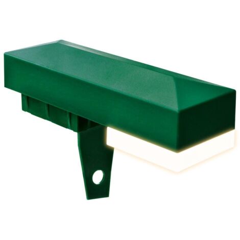 Zaunleuchte / LED Leuchte für Zaunpfosten 60x40mm - Farbe: grün - Leuchtmittel: Warmweiß 2700K
