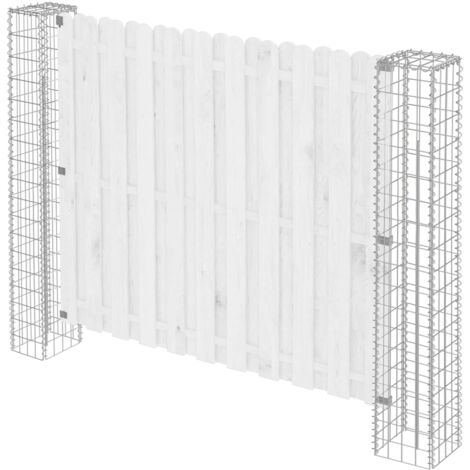 Zaunpfosten 2 pcs Silber 20 x 20 x 190 cm Metall