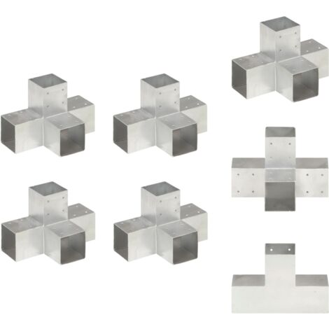 Zaunpfosten & -querlatten - Living Pfostenverbinder 4 Stk. X-Form Verzinktes Metall 91 x 91 mm