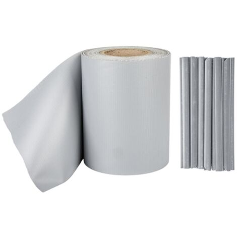 Zaunschutzfolie 19cm x 35m mit 20 Befestigungsclips hellgrau