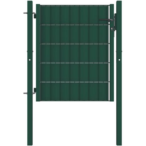 Zauntor aus PVC und Stahl 100 x 81 cm Grün