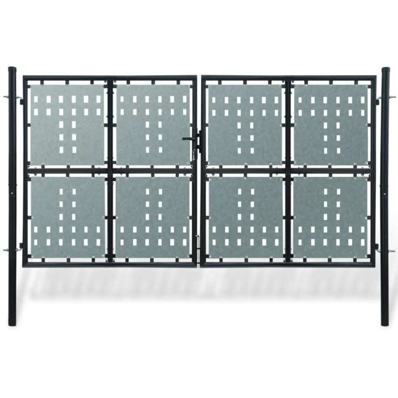 Zauntor (einzeltor) Schwarz 300x200 Cm - Vidaxl