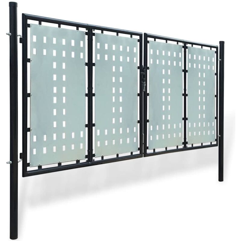 Zauntor (einzeltor) Schwarz 300x175 Cm Vidaxl