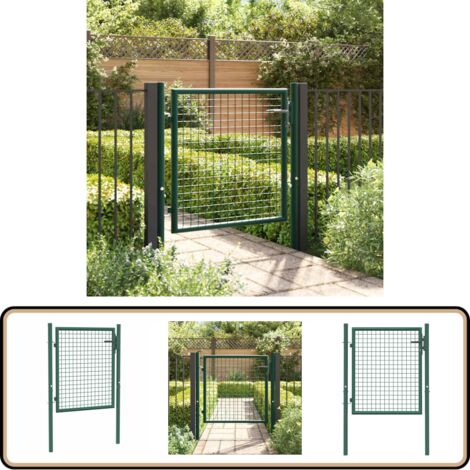 Zauntor Stahl 100 x 75 cm Grün - Gartentor - Zaun - Stahltür - Sichtschutz - Gartenabgrenzung