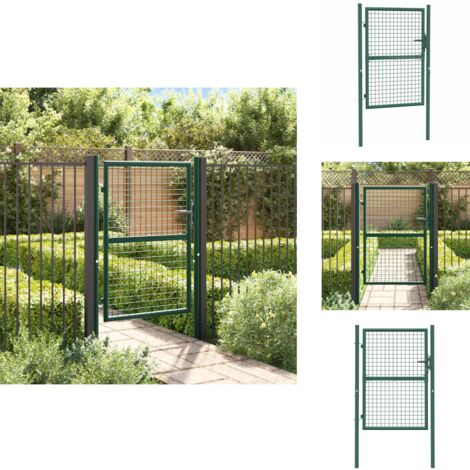 Zauntor Stahl 100x125 cm Grün - Gartentor - Zaun - Stahltür - Zaunsystem - Gartenabgrenzung