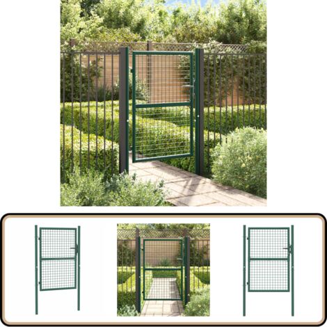 Zauntor Stahl 100x125 cm Grün - Gartentor - Zaun - Stahltür - Zaunsystem - Gartenabgrenzung