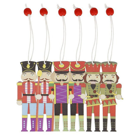 Zawieszki świąteczne dziadek do orzechów 9 szt. ozdoby choinkowe drewniane

Adornos navideños de nuez cascanueces, 9 piezas. Adornos navideños de madera para el árbol de Navidad.