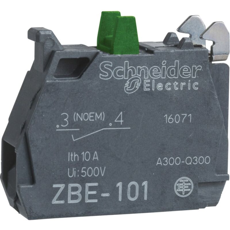 Schneider Electric - Contact Block, Single, for Silver Alloy Screw Clamp Terminal, - Silver