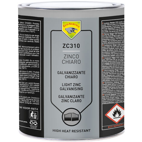 ZC310 ZINCO SPRAY CHIARO 400 ml ALTA QUALITA' ECO SERVICE ANTIRUGGINE