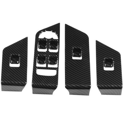 ZDETGU 4pcs Cadre de Garniture du Bouton de Fenêtre en Fibre Carbone pour Terre 12-17