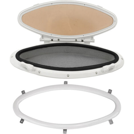 ZDETGU Ovale 470 X 210 Mm, Ouverture vers L'intérieur, Anti-, étanche, avec Moustiquaire, Poignée de Commutation, pour Yacht, Bateau, Camping-Car.