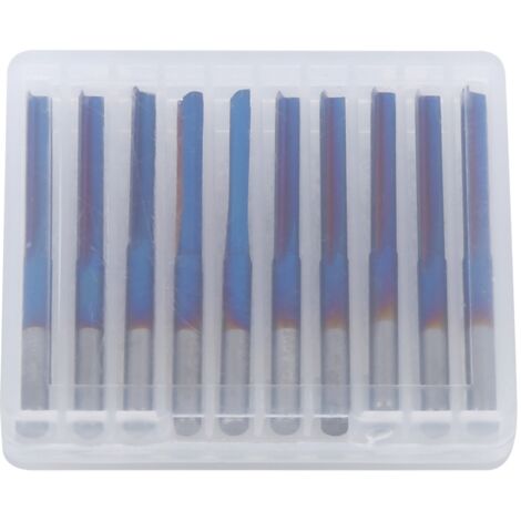 ZDZCYS22DL 10 pièces 3.175mm poignée outil de fraisage carbure cémenté 2 cannelures coupe droite