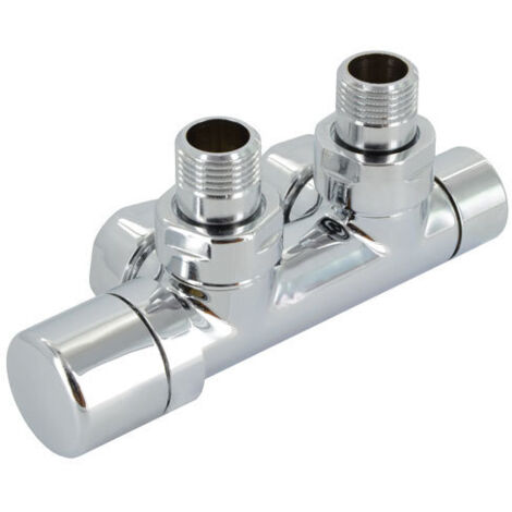 ZE Anschluss-Armatur Set Q Eckform Thermostatkopf links, edelstahl