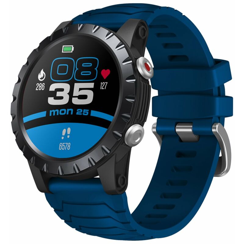 

Stratos Premium Reloj inteligente multideportivo con GPS Pantalla tactil completa de 1,32 '' Resolucion 360 * 360 Posicionamiento de 4 satelites 50M